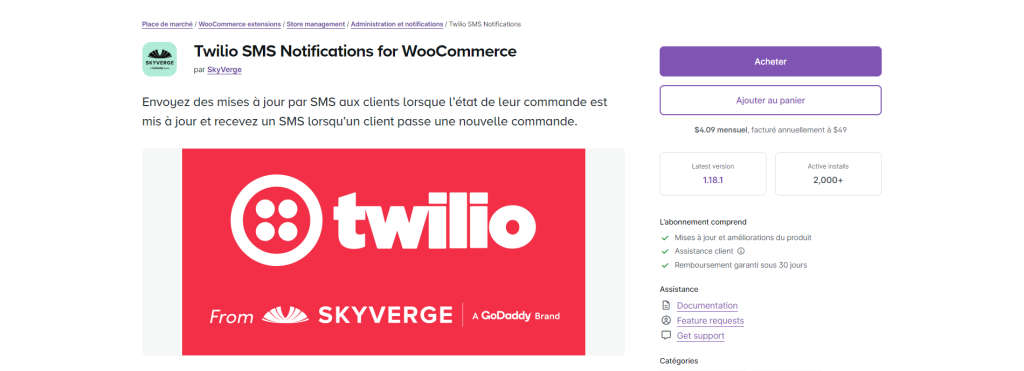 Twilio SMS Notifications for WooCommerce :